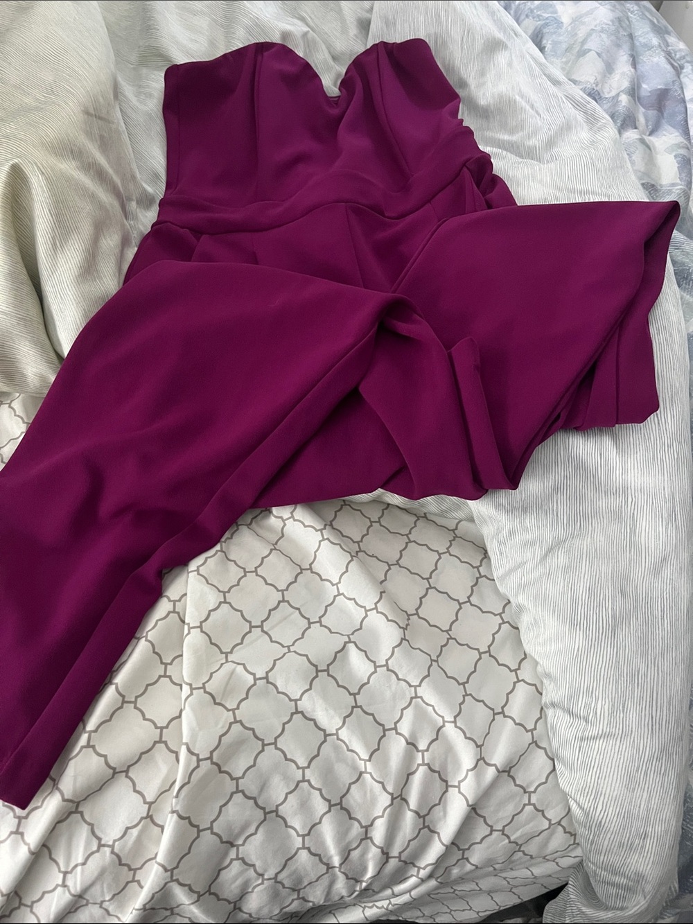 Strapless jumpsuit Fuchsia - Picture 2 of 6